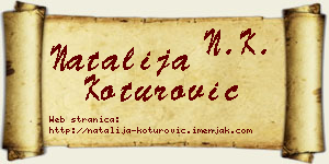 Natalija Koturović vizit kartica